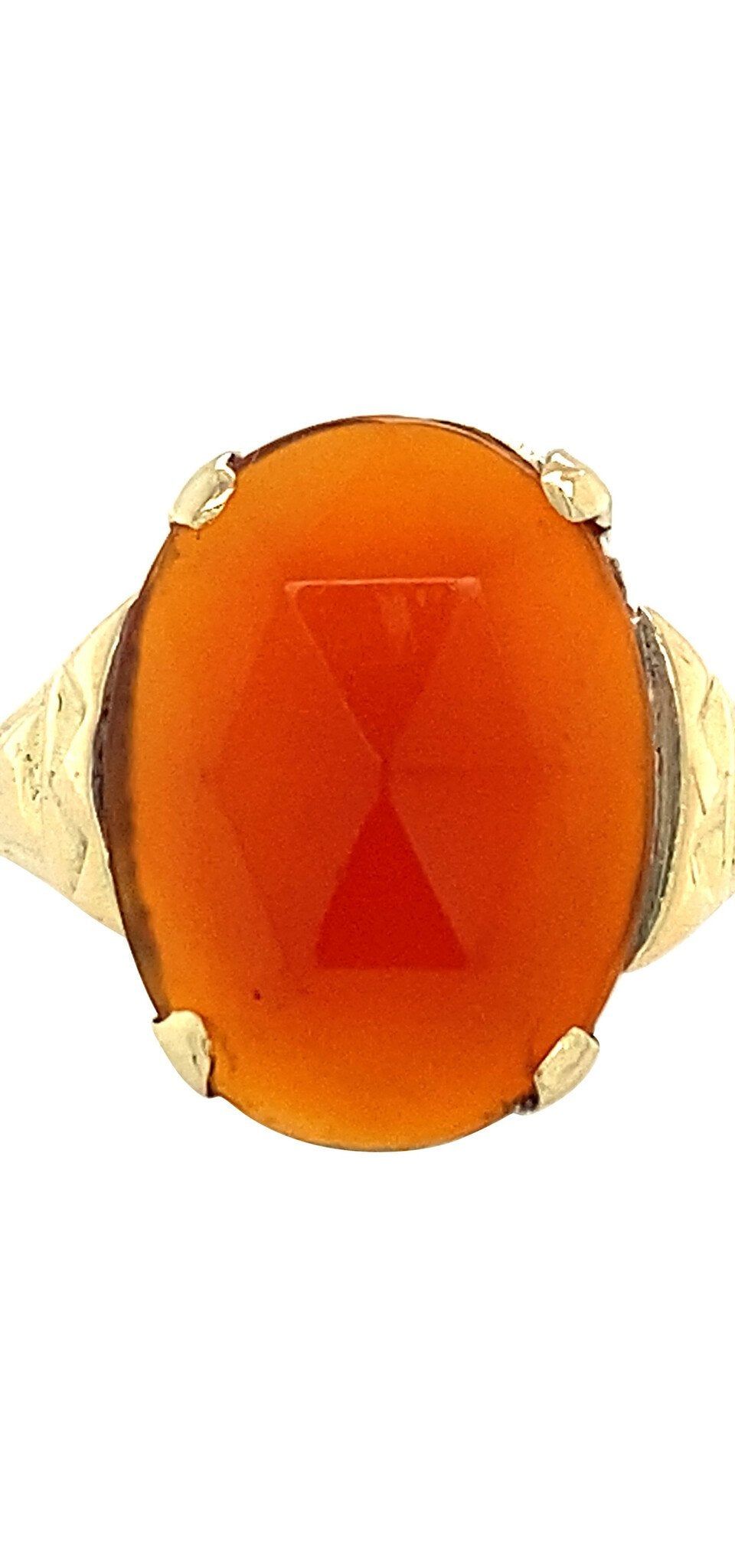 Vintage 12K Gold Ring with Carnelian